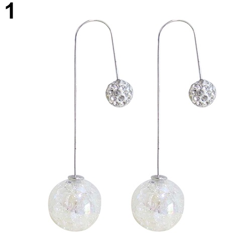 Đôi bông tai rơi họa tiết hai đầu tròn thời trang cho nữ