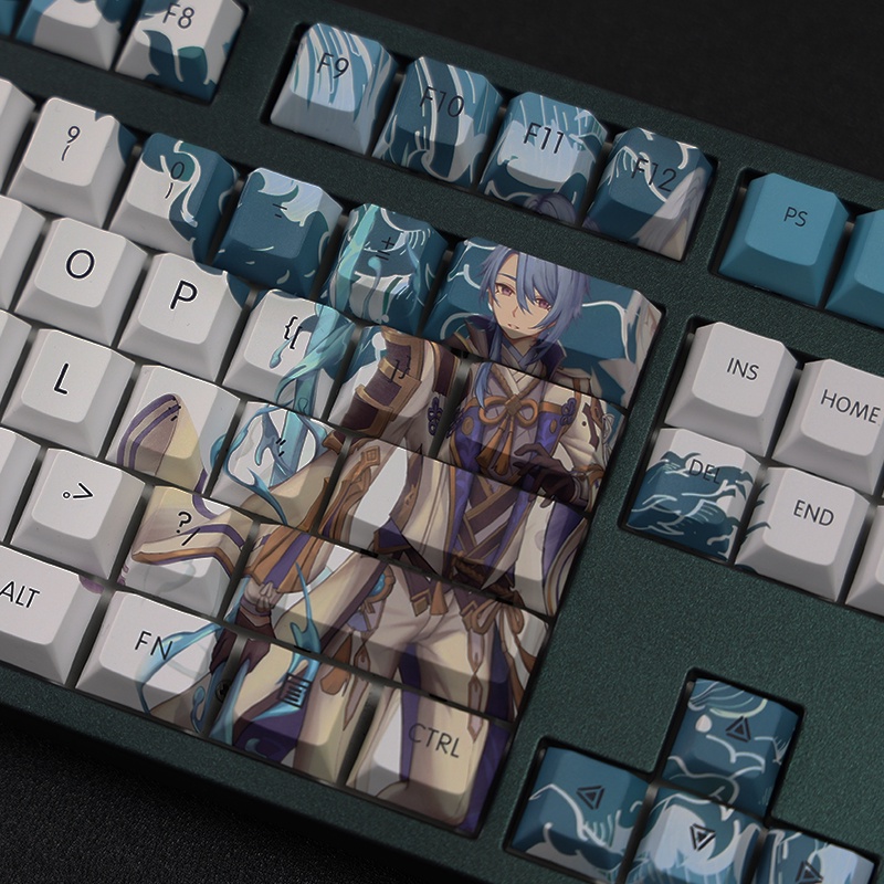 Kamisato Ayato Keycap Cherry Profile Genshin Impact Theme Anime PBT Dye Sub Bàn phím cơ học Keycap