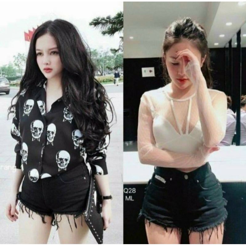 Quần Đùi Kaki Phối Kiểu Hở 1 Bên Đùi Kếp Hợp Nút Kiểu Cực Chất
