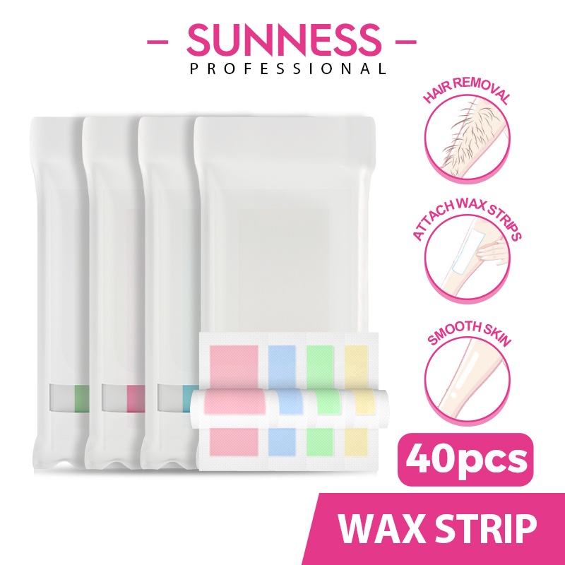 Miếng wax SUNNESS giúp tẩy lông chân / nách/ cơ thể tiện dụng 9X18cm 100g