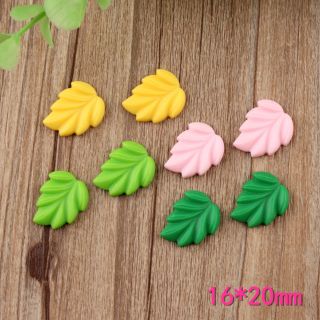 Combo 5 charm slime mặt lá xanh làm kẹp tóc