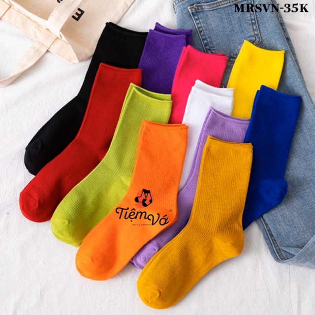 [COMBO] 5 Vớ Tất Trơn Cổ Cao Hàn Quốc vải cotton kháng khuẩn, hàng loại 1 bao đổi trả dành cho cả nam và nữ