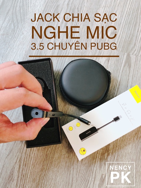 [Freeship] Jack L32 chia 2 cổng lightning sang 3.5 vừa sạc vừa nghe vừa mic được chuyên PUBG