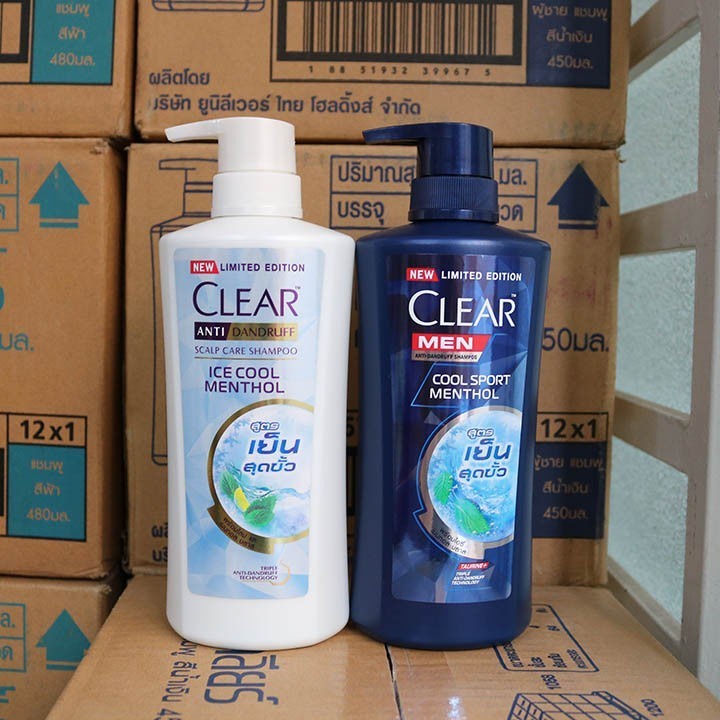 Dầu gội Clear Men Bạc Hà và Bạc Hà, Hoa Anh Đào Thái Lan Mẫu Mới