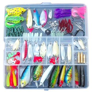 Set 100 món gồm mồi và phụ kiên câu cá có hộp đựng chuyên dụng tiện lợi
