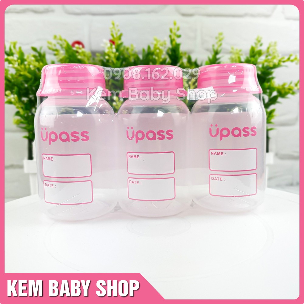 Bộ 3 bình trữ sữa Upass Thái Lan 125ml - bình đựng sữa mẹ Upass