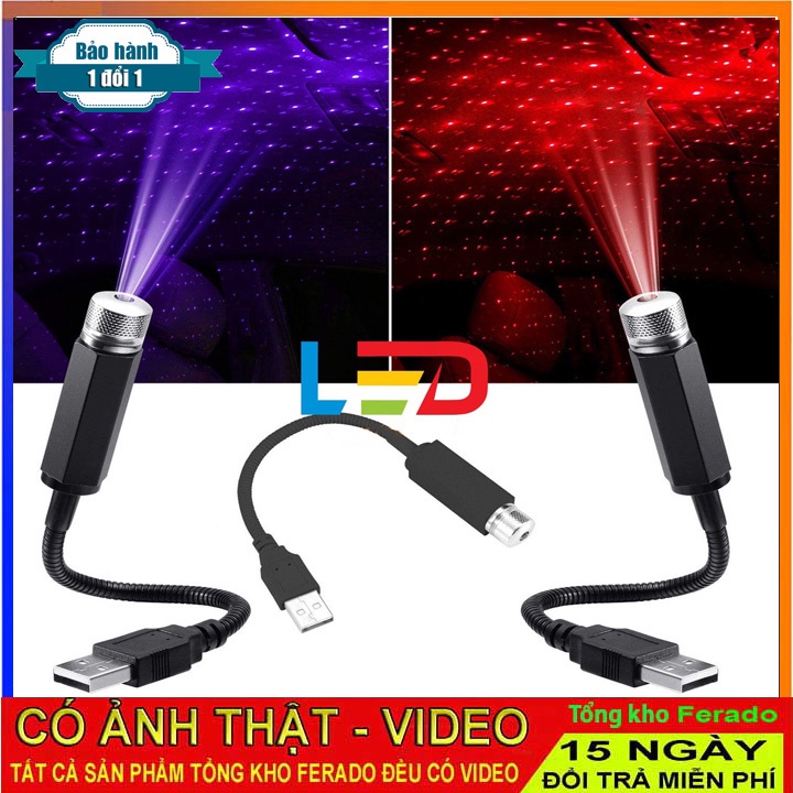 Đèn Led Chiếu Trần Xe Hơi Ô Tô Trần Nhà Cắm USB Tiện Lợi Tạo Bầu Trời Đầy Sao lung linh