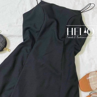 Đầm Maxi 4S xẻ tà _ Đen _ HE048