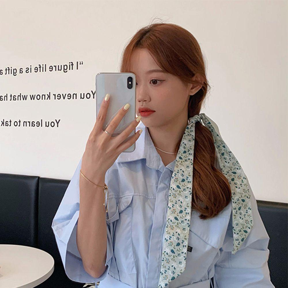 BACK2LIFE Khăn Quàng Cổ Vải Lụa Đính Nơ Thời Trang Mùa Hè Ngọt Ngào Dành Cho Nữ