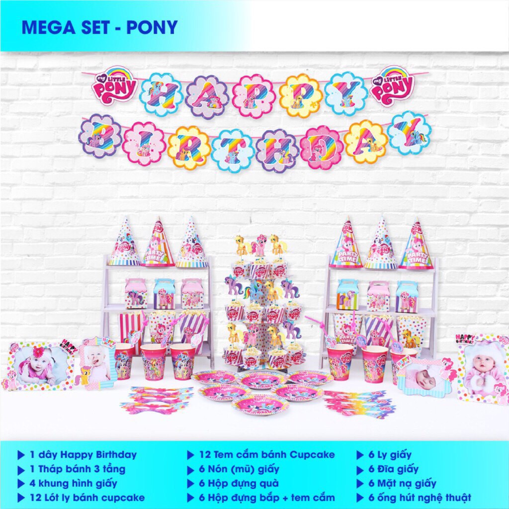 [RẺ VÔ ĐỊCH]Set sinh nhật Pony