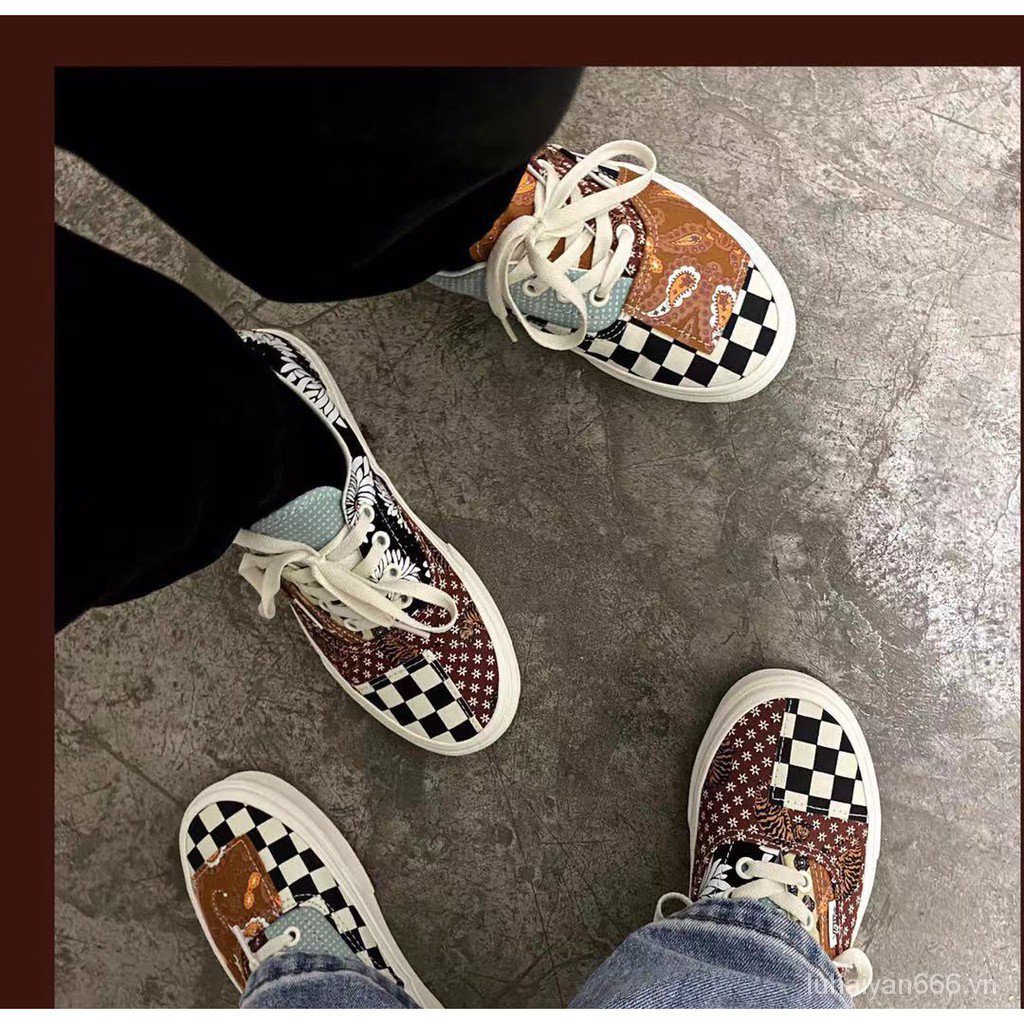 Giày Thể Thao canvas vans Thêu Họa Tiết Hoa Cúc Phong Cách Cổ Điển