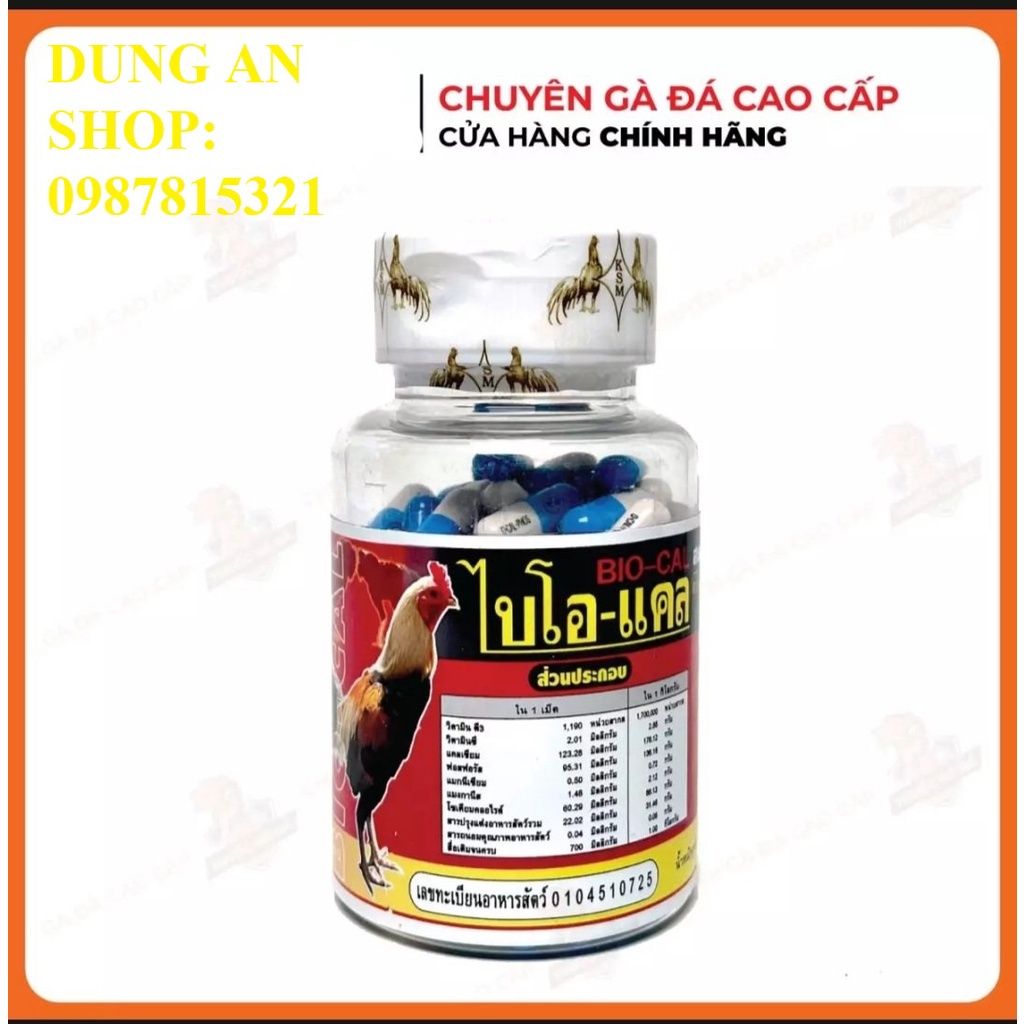 BIO CAL: Bổ Xương Gân Gối cho gà đá - bổ sung Canxi cho gà chọi, gà nòi, gà tre. 1 HỘP 100 VIÊN