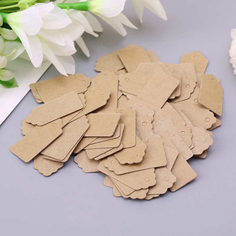 Set 100 thẻ giấy 2x4cm treo trang sức phong cách vintage