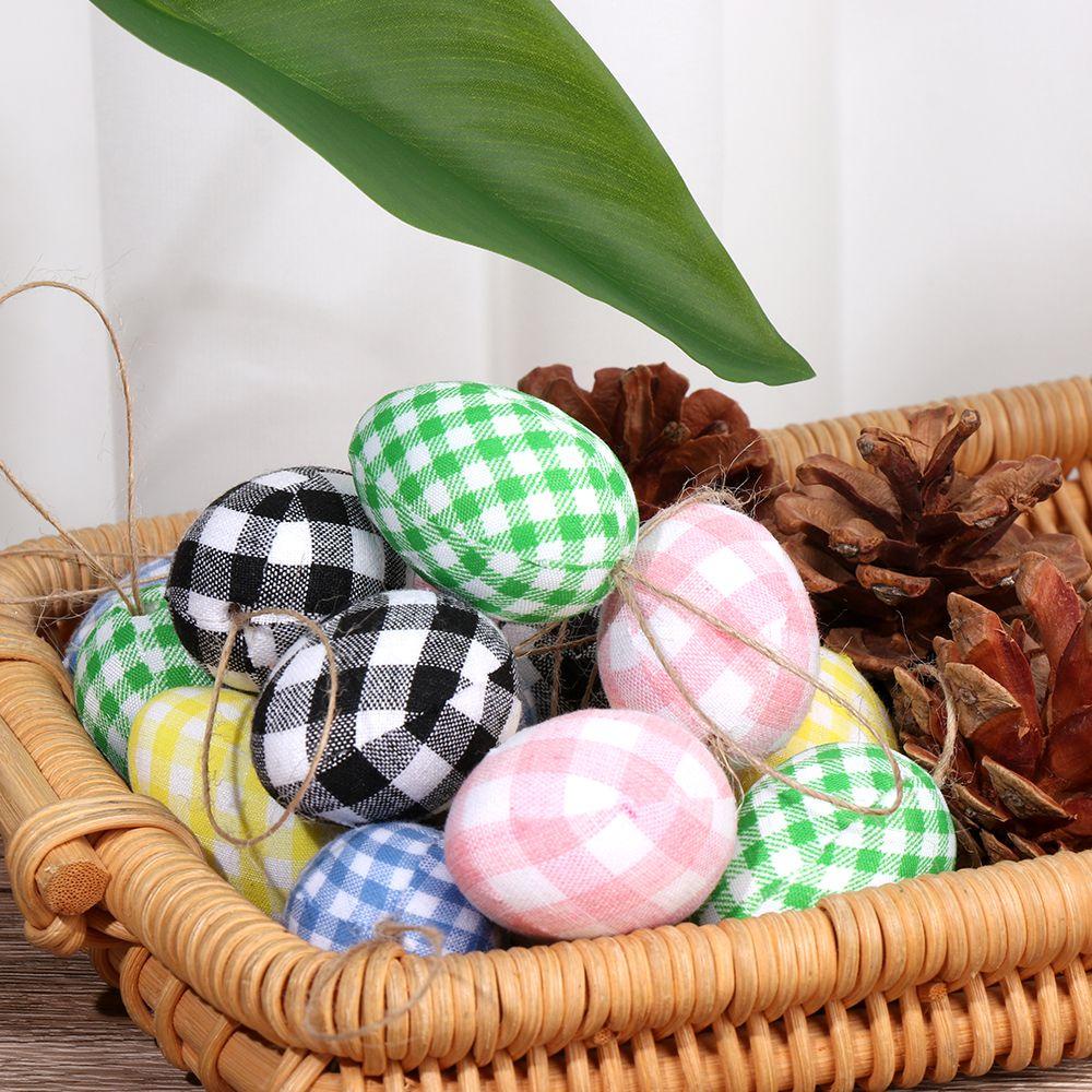 ZAIJIE24 Set 10 Quả Trứng Treo Trang Trí Lễ Phục Sinh Nhiều Màu Sắc