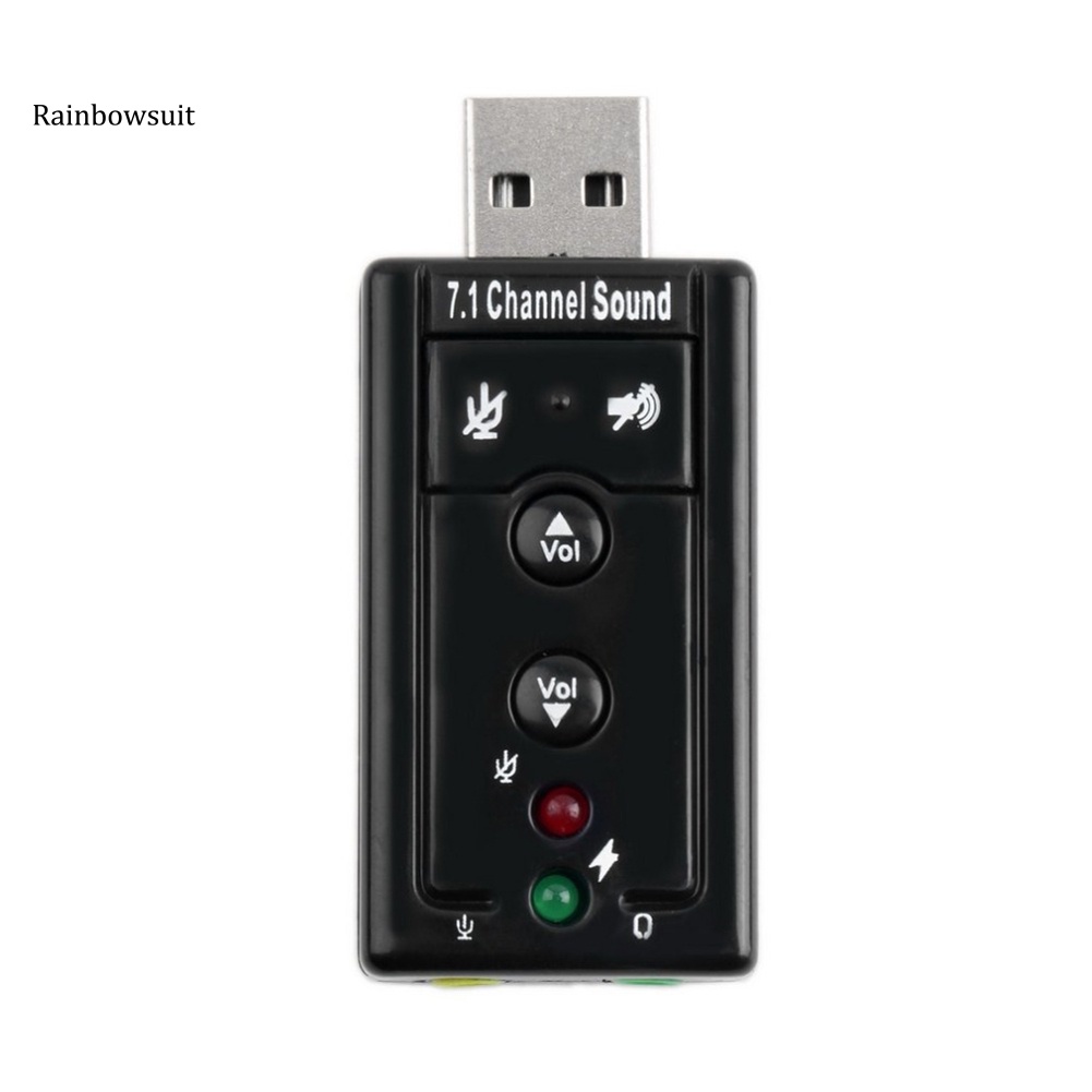 Thẻ âm thanh nổi 3D kênh USB 7.1 có nút điều khiển cho laptop