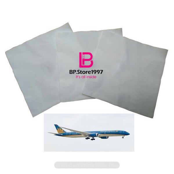  01kg khăn giấy vuông khô hàng không, khăn giấy ăn dùng trên máy bay