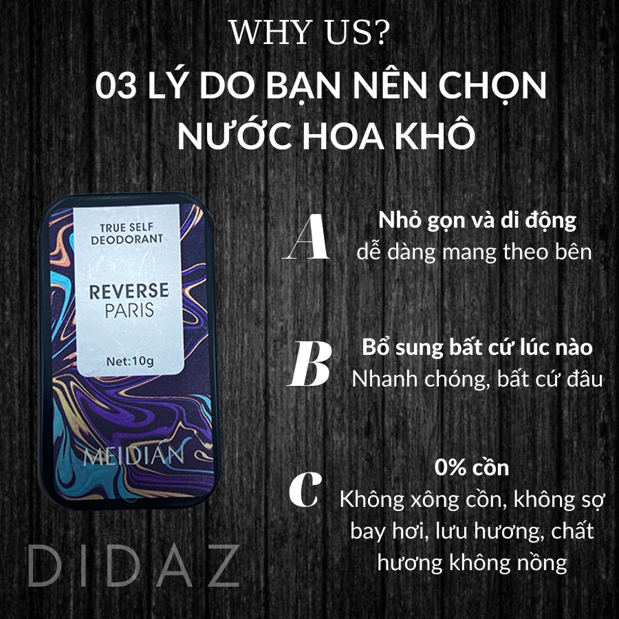 Nước hoa khô sáp nam nữ chính hãng MEDIAN - HÀNG SINGAPORE - hương thơm dịu nhẹ, lưu hương, lôi cuốn NHK09