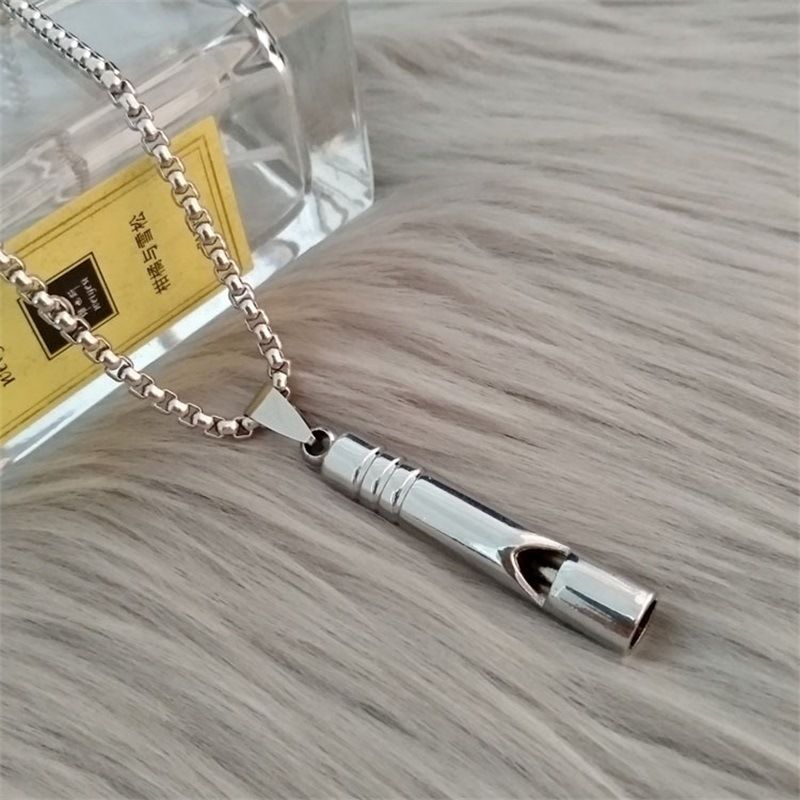 Dây chuyền 22259 mặt còi có thể thổi tạo âm thanh được phong cách đường phố cho nam nữ