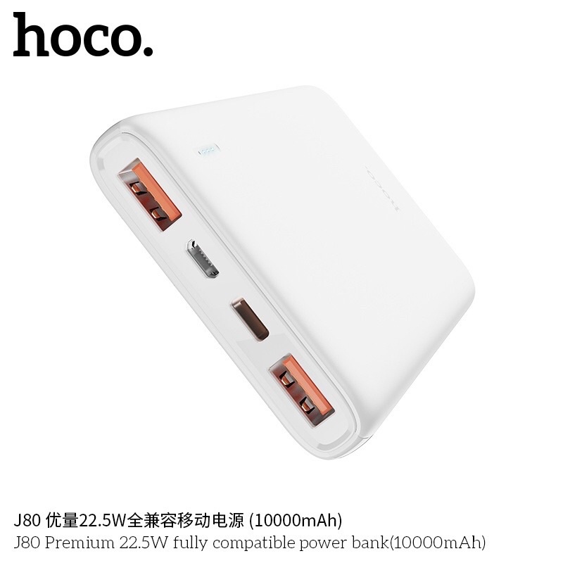 ✅SẠC DỰ PHÒNG HOCO J80 sạc nhanh PD20W  10.000mAh 2 cổng vào Typec micro- Hàng chính hãng