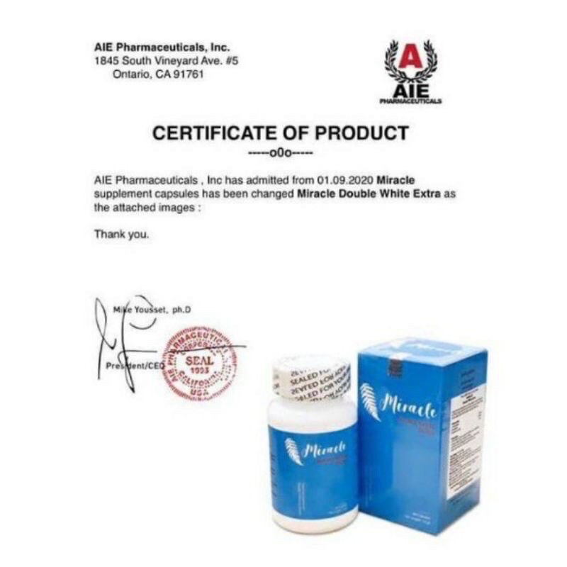 Viên uống trắng da ngừa nám Miracle | Thế Giới Skin Care