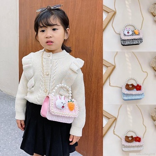 Túi đeo chéo đính ngọc trai dễ thương cho bé gái