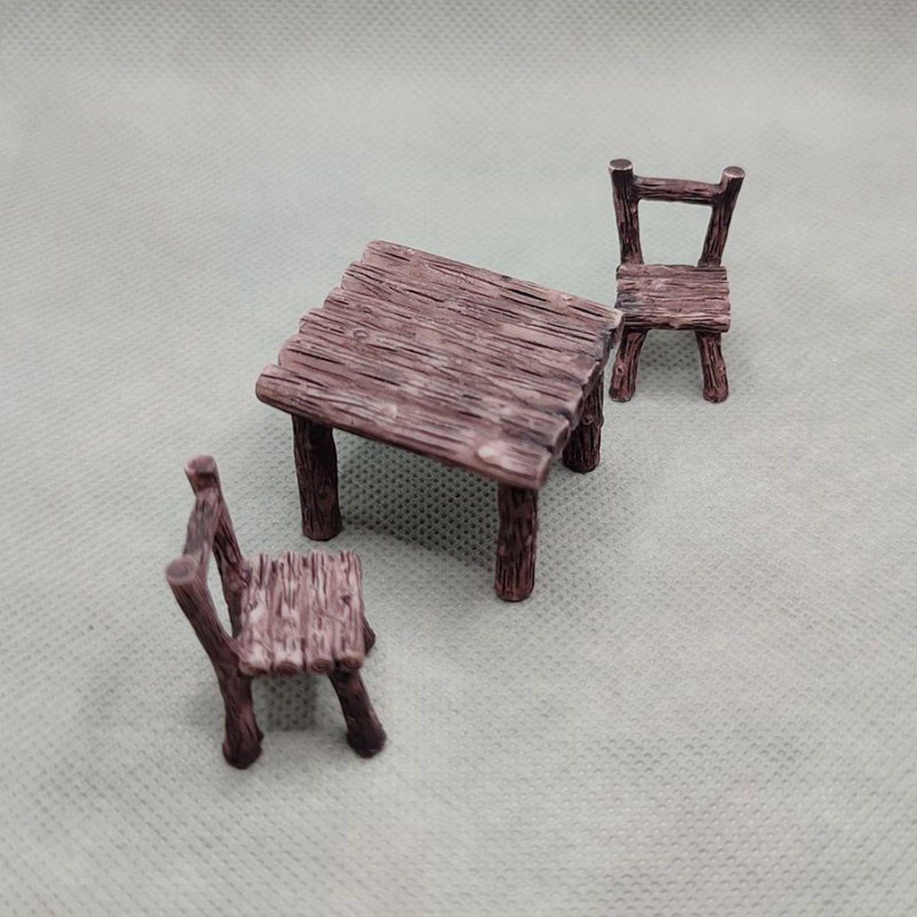 Bộ Bàn Ghế Và Ghế Mini Bằng Nhựa Resin DIY Trang Trí Nhà Cửa / Sân Vườn