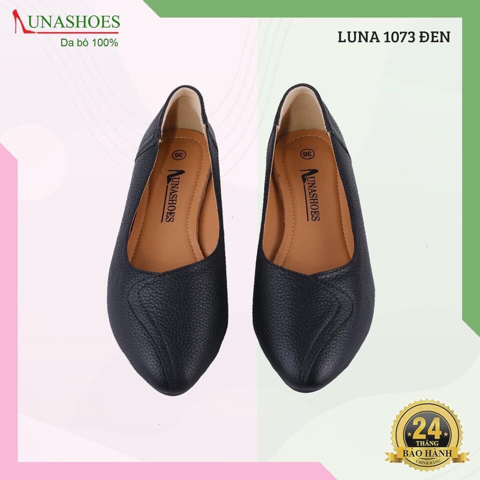 Giày moca nữ Lunashoes 1073 giầy đế bệt mũi nhọn cho mẹ cao cấp nhiều màu bảo hành 24 tháng Fullbox hàng vnxk