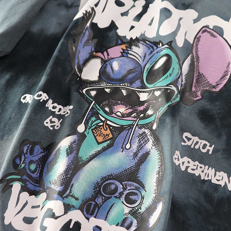 Áo Thun Tay Ngắn In Họa Tiết Hoạt Hình Màu Gradient Thời Trang Mùa Hè Cho Nam Và Nữ