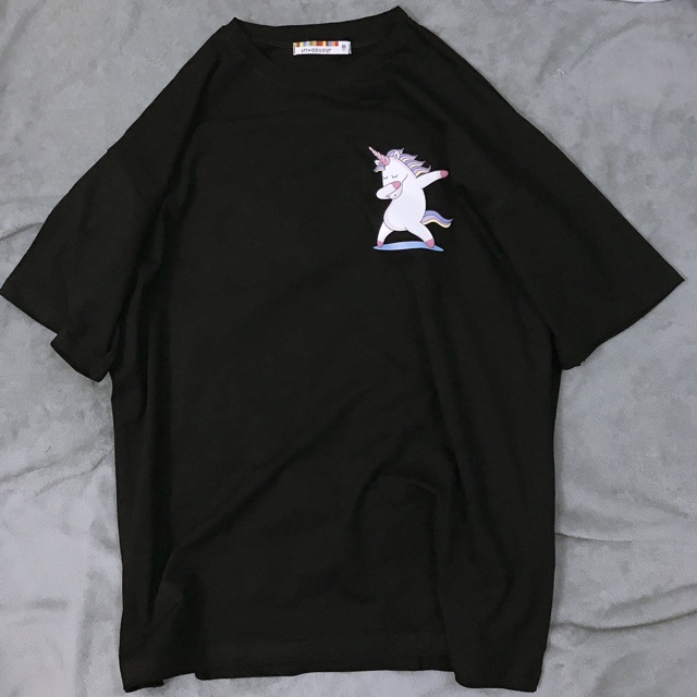 [ẢNH &amp; VIDEO THẬT] Áo thun tay lỡ unisex fom rộng freesize nam nữ, ngựa unicorn.    .