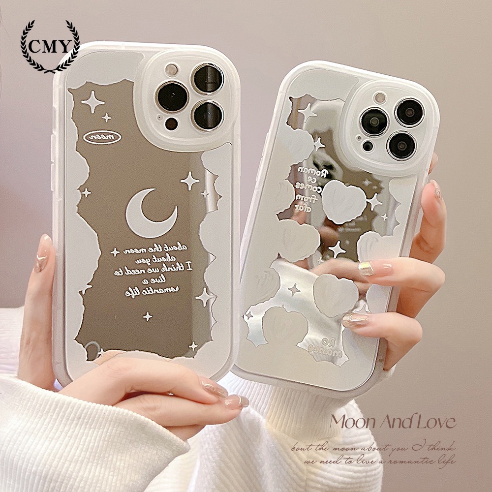 Ốp Điện Thoại silicone TPU Mềm Mặt Nhám Kèm Gương Cho iphone 11 12 13 pro max mini XR XS 7 8 plus