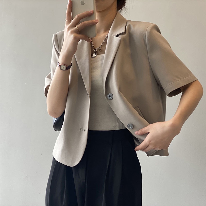 Áo Khoác Blazer Nữ Ngắn Tay Dáng Ngắn Công Sở Thanh Lịch Thời Trang Sugal AO KHOAC NU 002V4 | WebRaoVat - webraovat.net.vn