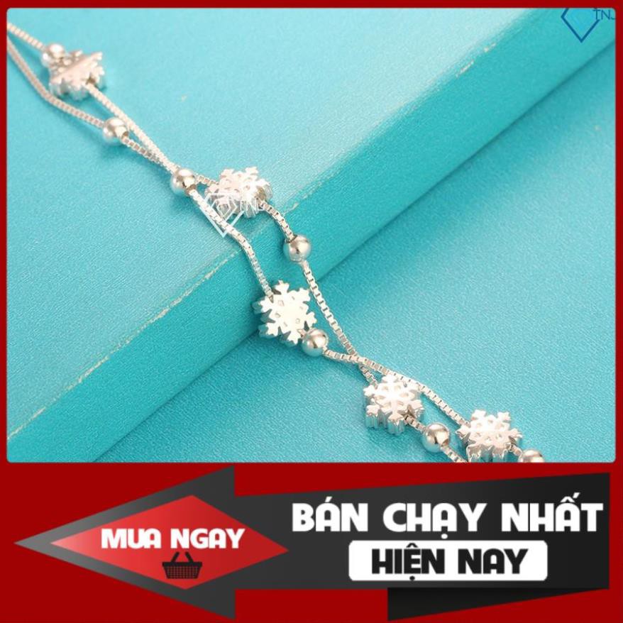 Lắc tay nữ bạc thật hình bông tuyết LTN0171 - Trang Sức TNJ