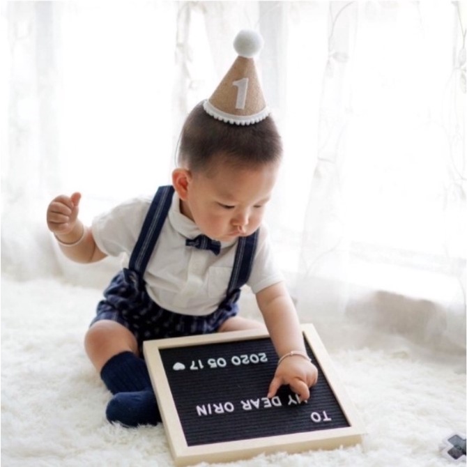 Nón mũ nỉ chủ tiệc sinh nhật có số 3D trang trí sinh nhật phong cách Hàn Quốc, Nón mũ sinh nhật phong cách Hàn Quốc