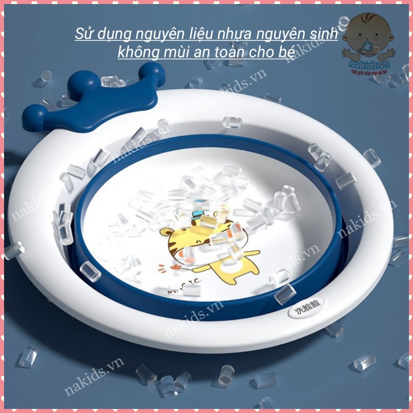 Chậu Rửa Mặt Gấp Gọn, Chậu Đi Sinh Hình Vương Miện Dùng Để Vệ Sinh Cá Nhân Cho Bé Và Cả Gia Đình MS103