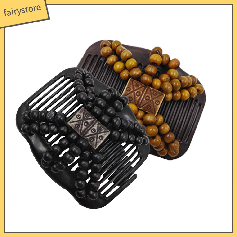 Lược Cài Tóc Bằng Gỗ Đính Hạt Thời Trang Cho Nữ