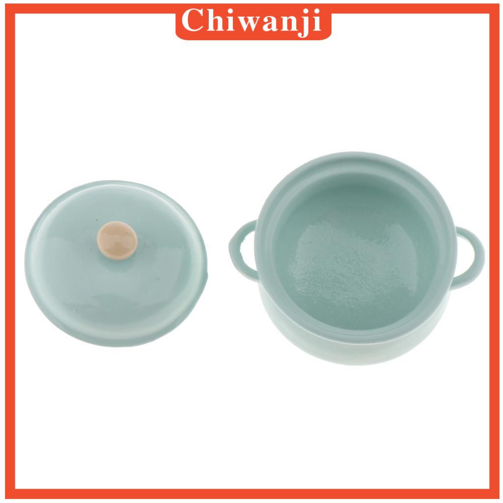 Nồi Nấu Súp Mini Màu Xanh Lá Dùng Trang Trí Nhà Búp Bê 1: 12