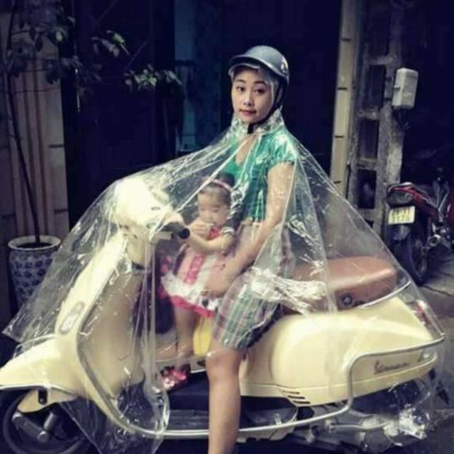 ÁO MƯA TRONG SUỐT 1 ĐẦU ( không có kính che mặt)