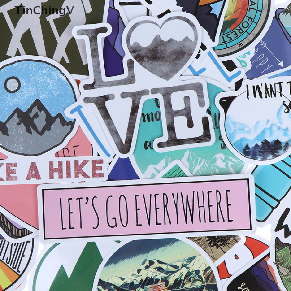 Bộ 50 Miếng Dán Trang Trí Vali / Laptop / Guitar / Xe Đạp Độc Đáo