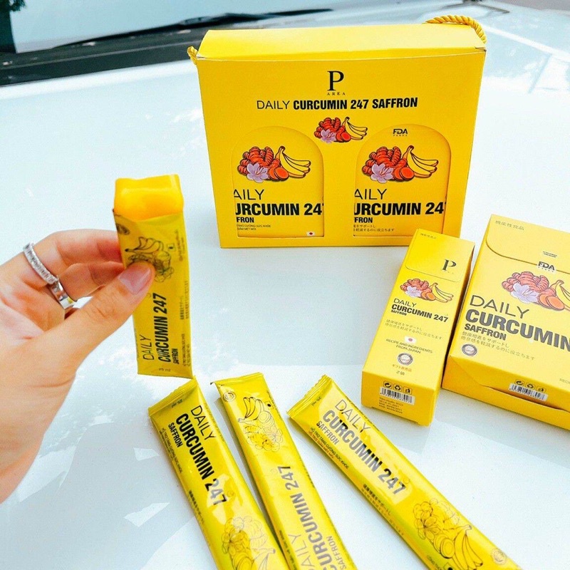 Thạch nghệ Saffron vị chuối 247 (Hộp 7 Gói) Date 12/2023