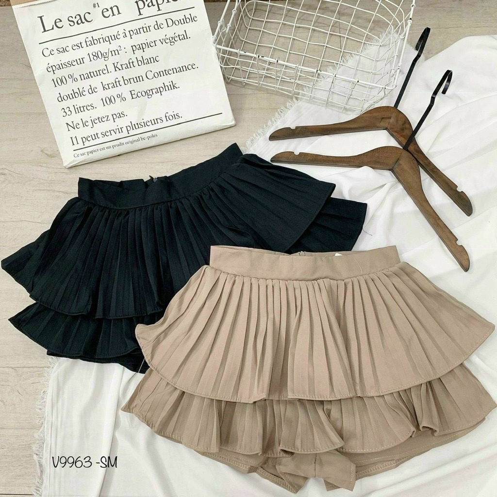 chân váy dập kiểu 2 tầng xòe xinh
