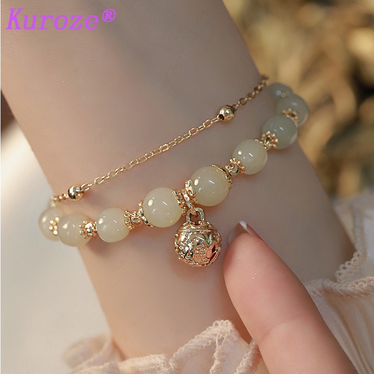 Vòng Tay Chuỗi Hạt Mạ Vàng 18K Phong Cách Trung Hoa