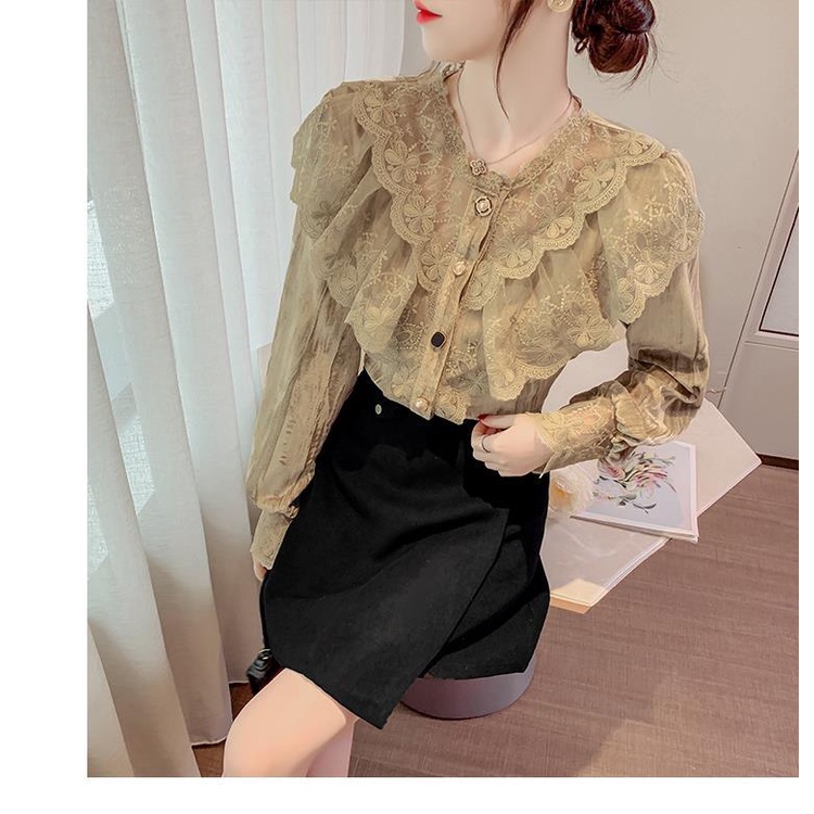 Áo Ren Tay Dài Phong Cách Thu Đông Mới 2022 Cho Nữ