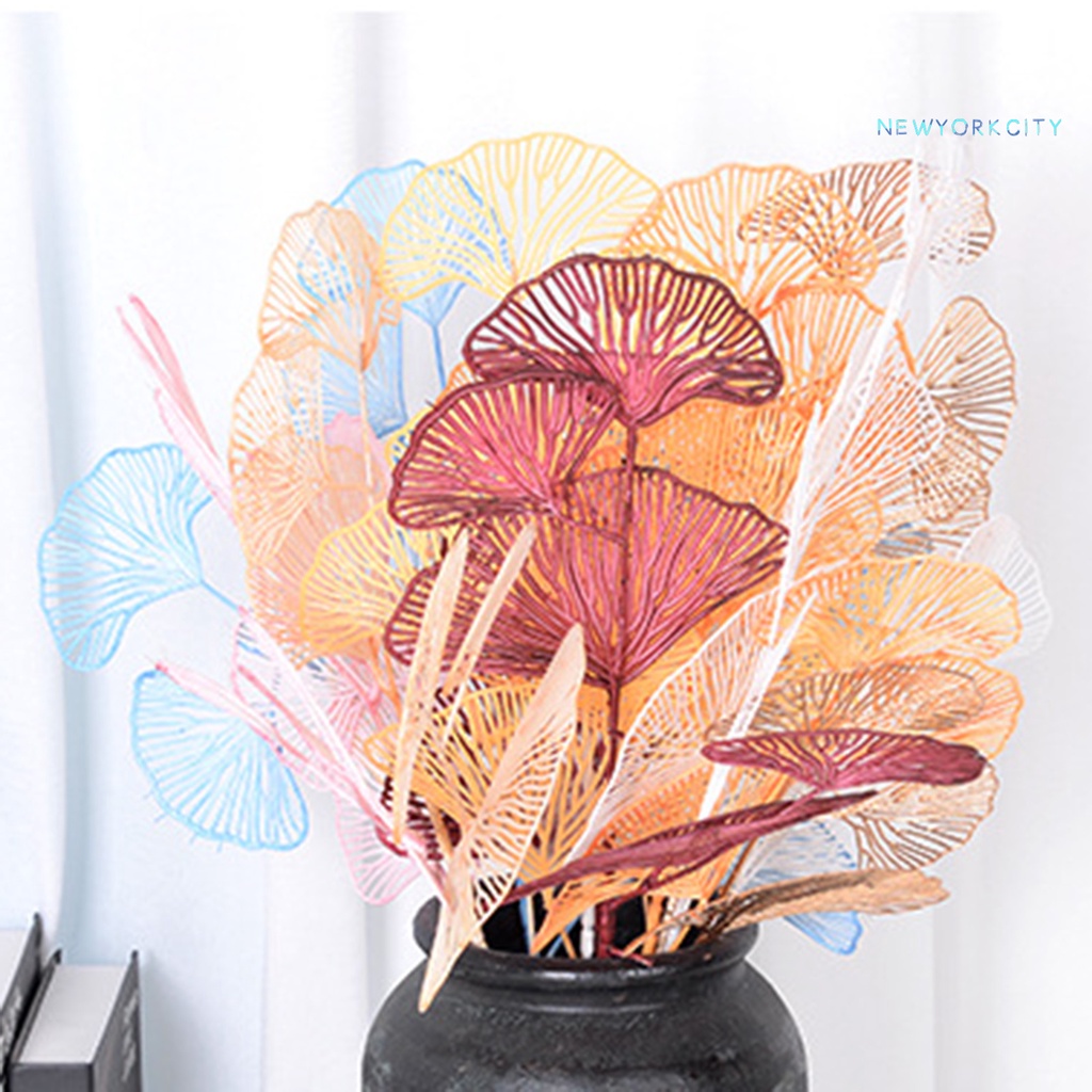 1 Nhánh Lá Nhân Tạo 3 Nhánh Dùng Trang Trí Nhà Cửa