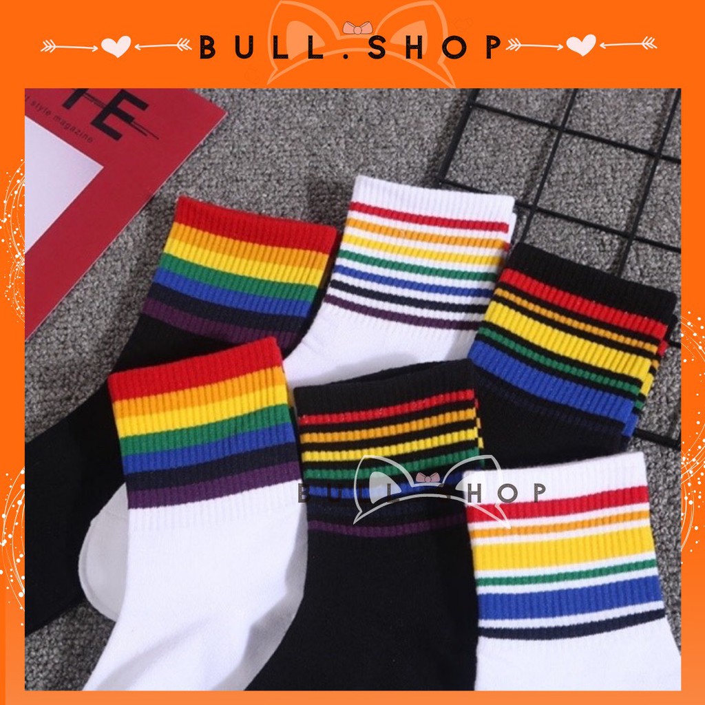 TL19 Tất vớ nữ màu cầu vồng unisex cá tính