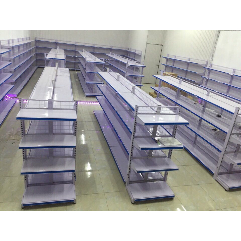 Kệ Siêu Thị Đơn 1 mặt Dài 120 x Cao 150 x 4 tầng