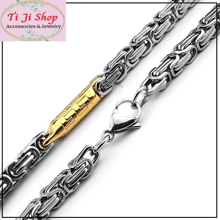 DÂY CHUYỀN NAM INOX 5LY ZICZAC ĐOẠN MẠ VÀNG đẹp mà chất
