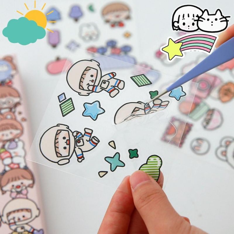 Hot Miếng Sticker 2D chỉ 2K Siêu Dễ Thương Để Dán Bình Nước Sách Vở Sổ Sách Cực Xinh