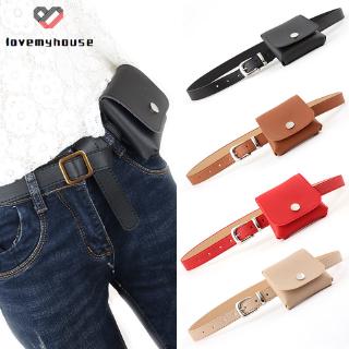 Thắt lưng da PU kèm túi đựng nhỏ xinh xắn thời trang dành cho nữ