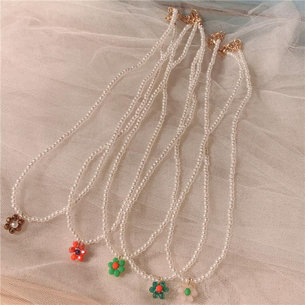 Vòng Cổ Choker Đính Hạt Mặt Hoa Phong Cách Bohemian Ngọt Ngào Thanh Lịch WMES15H