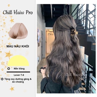Thuốc nhuộm tóc nâu khói sáng | lên từ nền tóc nâu không tẩy